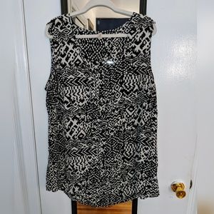 Daffodil Plus Black & White Ikat Print Tank